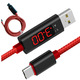 USB кабель Type C 3 А быстрая зарядка с тестером тока и напряжения #100225 Изображение