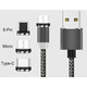 Магнитный кабель 3в1 USB 1м на Micro+Iphone+Type-C Изображение