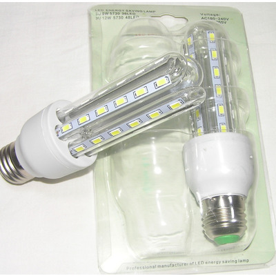 Epistar E27 форма 3U 12wt 36led холодный, на блестере Изображение