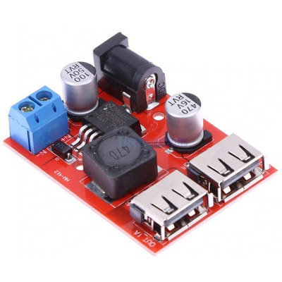 LM2596s 2 USB авто зарядное устройство DC-DC вход 6-40 V выход 5V3A Изображение