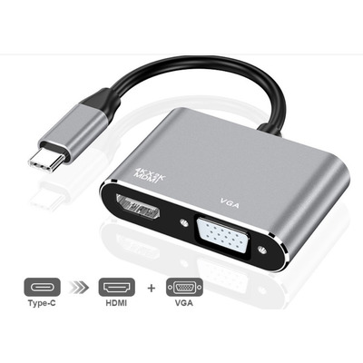 Адаптер 2 в 1 Type-C to HDMI+VGA Изображение