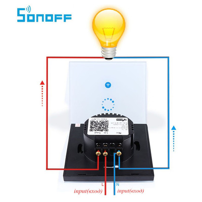 Умный выключатель Sonoff Light T1 на стене, Wi-Fi, удаленное управление Изображение