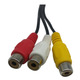 Кабель 3,5 jack-3 RCA мама 20 см переходник 15мм Изображение