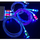 Кабель USB-micro USB 1м светящийся плоский 6 цветов Изображение