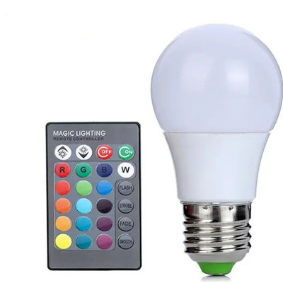Лампа LED цветная A50 RGB 3 Wt с пультом Изображение