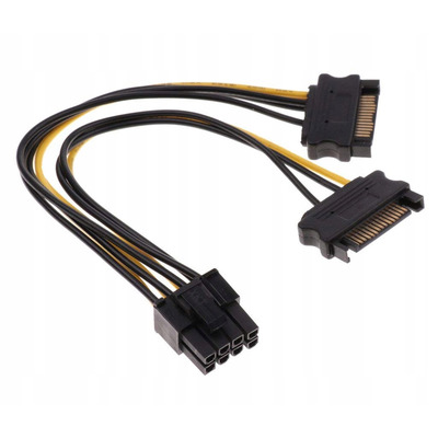Переходник sata 8 pin PCI-E адаптер питания 2х15 pin Изображение