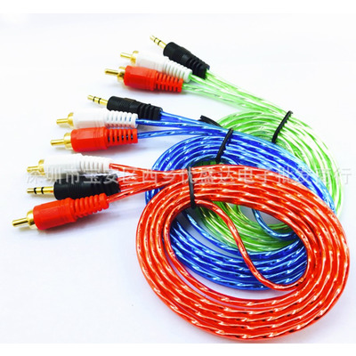 Кабель 3,5mm-2 RCA  1,5 метр в силиконе Изображение
