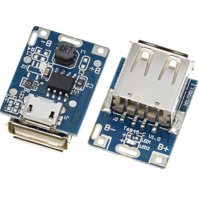 Повышающий модуль для повербанка Micro USB USB 5V 2A Изображение