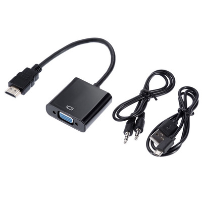 Переходник адаптер hdmi vga с аудио выходом + питание micro USB Изображение