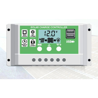 Контроллер заряда разряда солнечных панелей 30A PWM 12V 24V Изображение