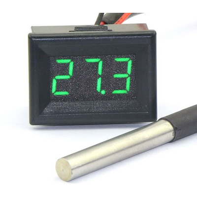 Термометр электронный 12v (зеленые цифры) Изображение