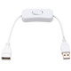 Кабель питания с выключателем USB 28 см белый Изображение