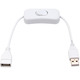 Кабель питания с выключателем USB 28 см белый Изображение
