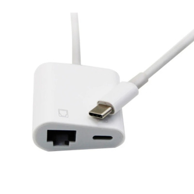 Адаптер 2 в 1 Type-C to RJ45+Type C Изображение
