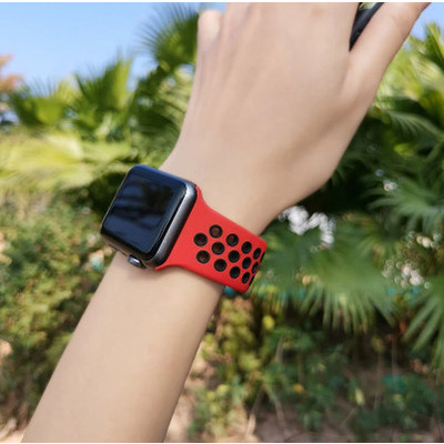 Apple Watch band 39mm-41mm ремешок бежево- темно серый Изображение