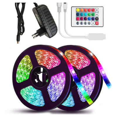 Цветная RGB 5050 LED лента 5м с пультом ДУ и блоком питания 150 светодидов Изображение