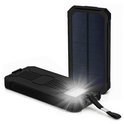 Повербанк с солнечной панелью и фонариком емкость 10000 mah Изображение