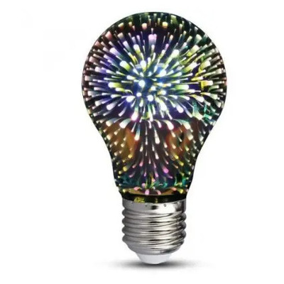 Лампа світлодіодна декоративна 3D Феєрверк A60 E27 LED каганець Изображение