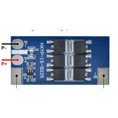 BMS контроллер 1S Li-Ion 18650 3,7 V 24A заряда/разряда Изображение