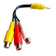 Кабель 3,5 jack-3 RCA мама 20 см переходник 18мм Изображение