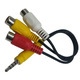 Кабель 3,5 jack-3 RCA мама 20 см переходник 18мм Изображение