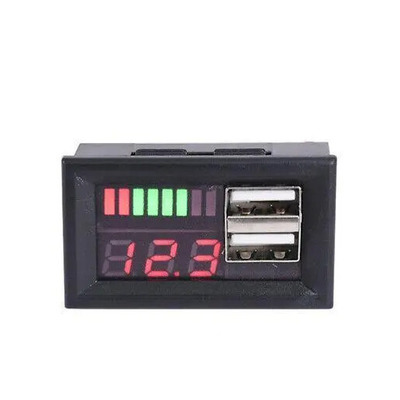 Индикатор емкости батареи в авто 10-24В + 2 USB зарядки Изображение