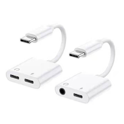 Переходник USB Type C папа на Type C  мама с AUX Изображение