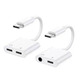 Переходник USB Type C папа на Type C  мама с AUX Изображение