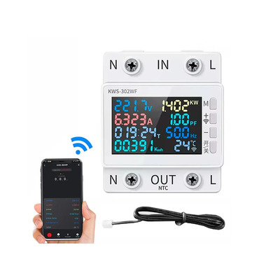 Ваттметр KWS-302WF 220V 63A счетчик электроэнергии з WIFI Изображение