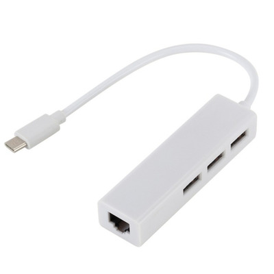 HUB Type-C на 3 USB + RJ45 сетевая карта Изображение