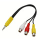 Кабель 3,5 jack-3 RCA мама 20 см переходник 15мм Изображение