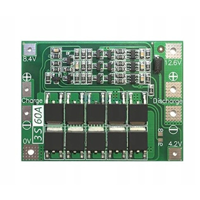 BMS контроллер 3S Li-Ion 18650 12.6V 60A заряда/разряда Изображение