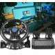 Руль с педалями 3в1 Vibration Steering wheel педалями газа тормоза мультимедийный универсальный джойстик-руль Изображение