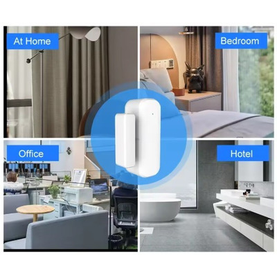 Умный wi fi датчик сигнализация открытия дверей и окон Tuya Smart door window sensor Zigbee Изображение