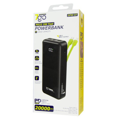Power Bank павербанк 7GO GPW-07 PD22.5W Fast (Type-C, iPhone) 20000Ah Изображение
