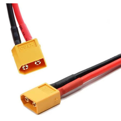 Разъём XT60 папа с кабелем 14 AWG, 10 см, для аккумуляторов и DC-питания Изображение