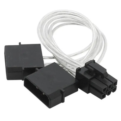 Переходник 6pin на 2x4 pin (Molex) для питания видеокарты PCI Express (луженная медь) 20 см Изображение