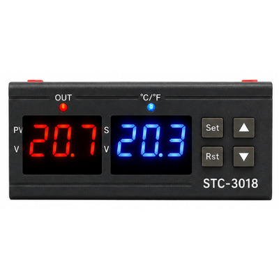 Терморегулятор STC-3018 220V цифровой, от -50°C до +120°C, 10A, с датчиком NTC Изображение