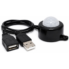 PIR датчик движения 6-24V DC 2A с датчиком освещенности и USB портом для LED-ленты Изображение