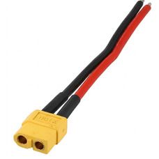 Роз'єм XT90 (мама) з кабелем 10 AWG, 10 см, для акумуляторів та постійного струму Зображення