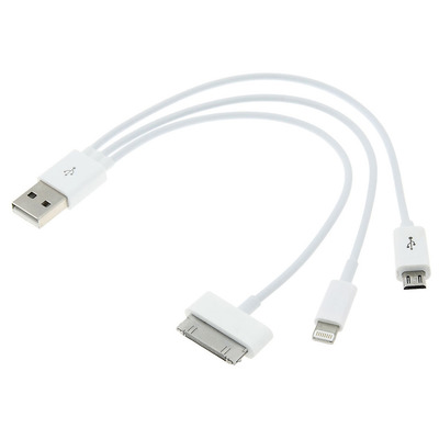 Зарядный кабель 3 в 1 USB - micro USB, для Iphone4/5/6 Изображение