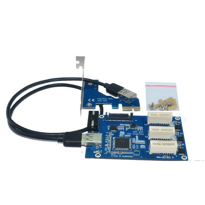 Плата pci x1 - x3 райзер расширитель Изображение