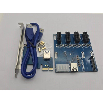 Плата pci x1 - x4 райзер расширитель Изображение